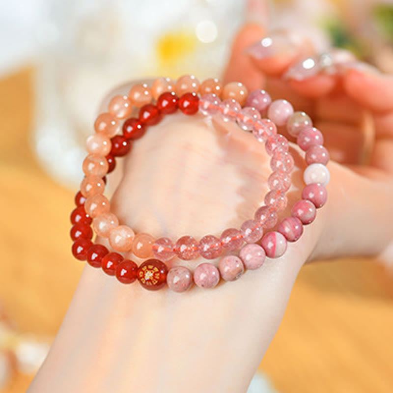Wear FengShui Five Elements Various Agate Crystal Chalcedony White Crystal White Agate Luck Bracelet