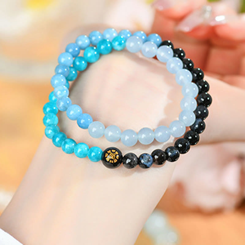 Wear FengShui Five Elements Various Agate Crystal Chalcedony White Crystal White Agate Luck Bracelet