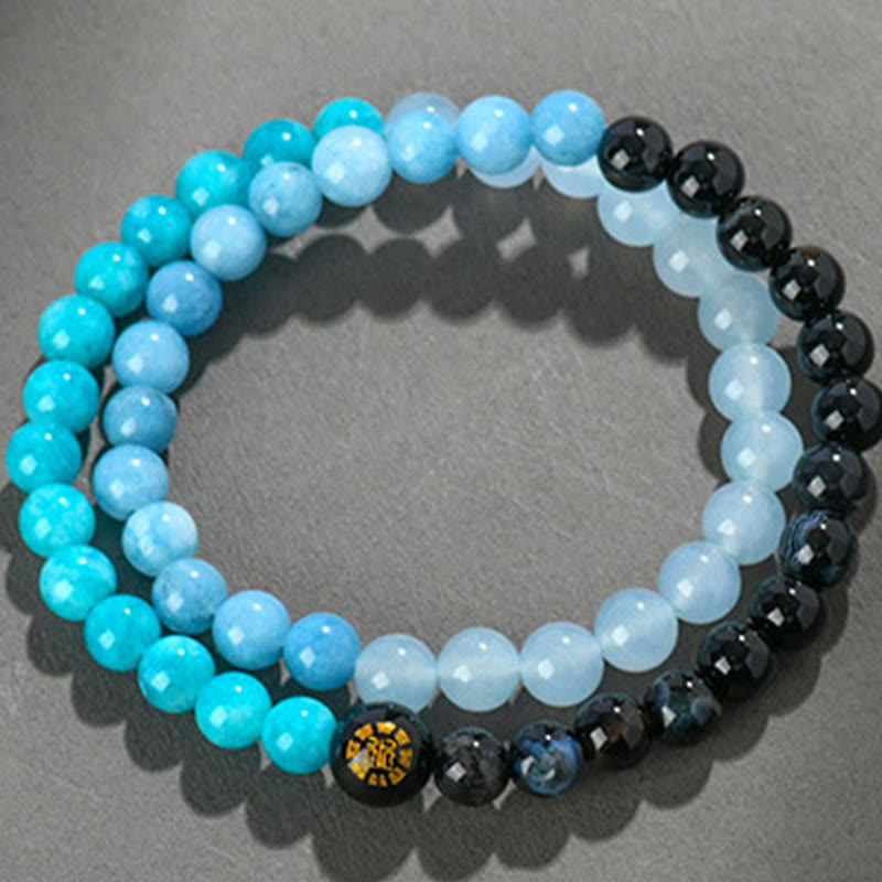 Wear FengShui Five Elements Various Agate Crystal Chalcedony White Crystal White Agate Luck Bracelet
