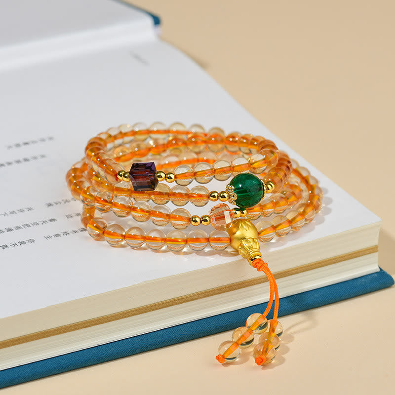 Wear FengShui 108 Mala Beads Citrine Happiness Bracelet