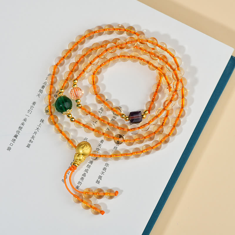 Wear FengShui 108 Mala Beads Citrine Happiness Bracelet