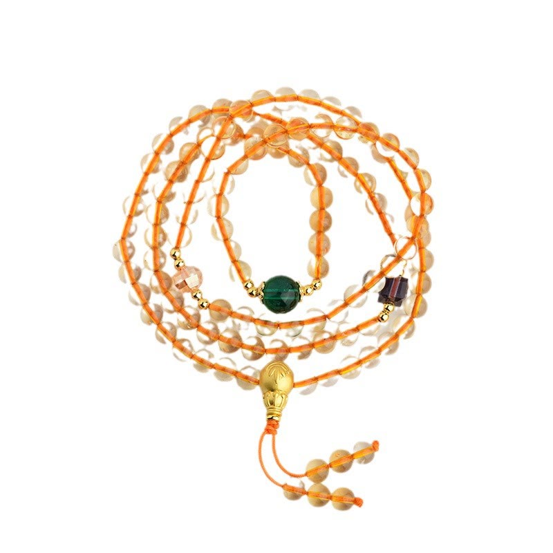 Wear FengShui 108 Mala Beads Citrine Happiness Bracelet