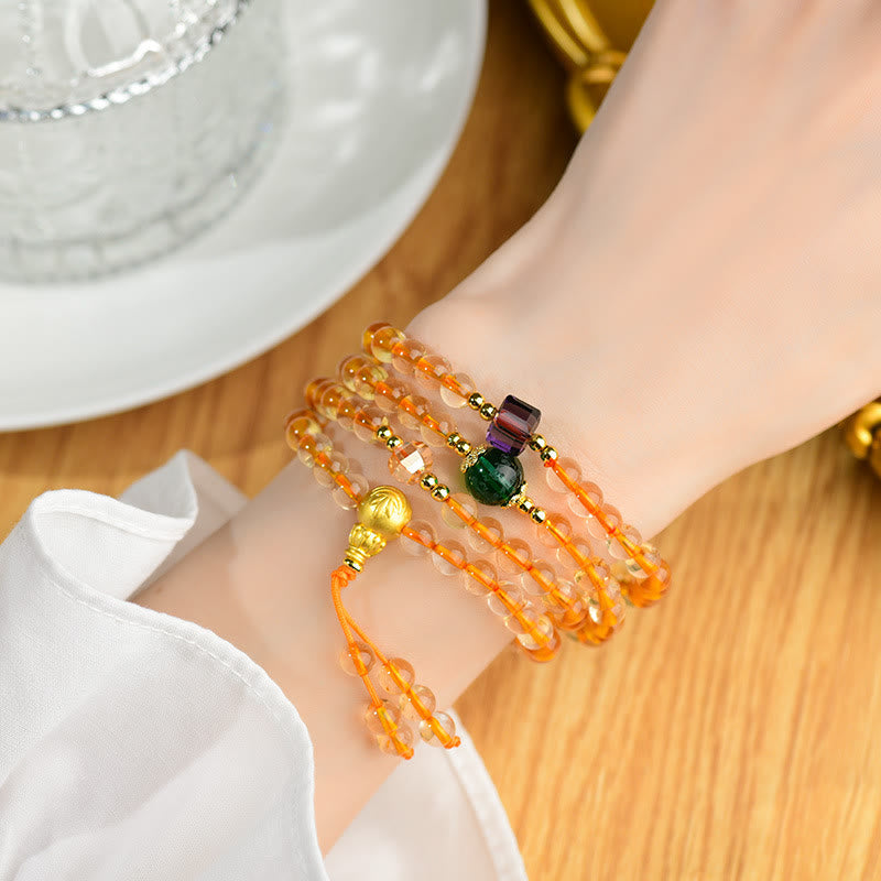 Wear FengShui 108 Mala Beads Citrine Happiness Bracelet