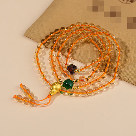 Wear FengShui 108 Mala Beads Citrine Happiness Bracelet