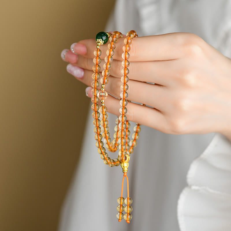 Wear FengShui 108 Mala Beads Citrine Happiness Bracelet