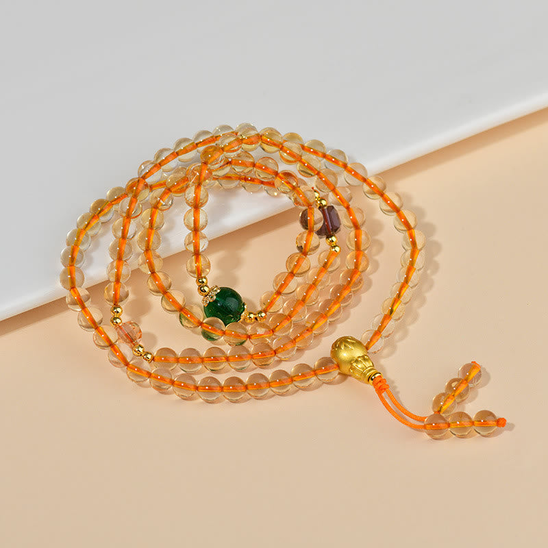 Wear FengShui 108 Mala Beads Citrine Happiness Bracelet