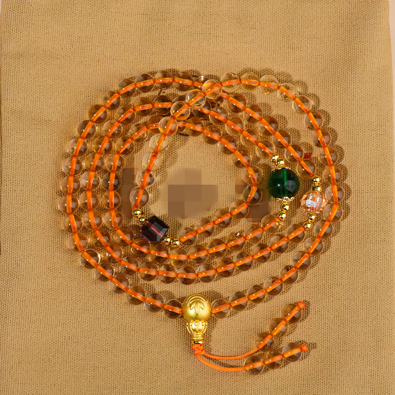 Wear FengShui 108 Mala Beads Citrine Happiness Bracelet