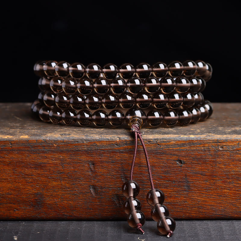 Wear FengShui 108 Mala Beads Black Obsidian lce Obsidian Fulfilment Bracelet