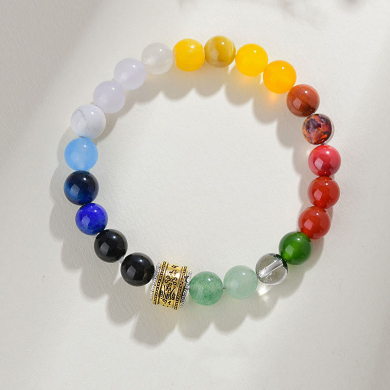 Wear FengShui Five Elements Various Agate Crystal Red Agate Gold Sheen Obsidian Yellow Agate Luck Bracelet