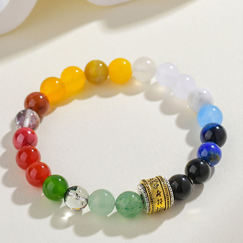 Wear FengShui Five Elements Various Agate Crystal Red Agate Gold Sheen Obsidian Yellow Agate Luck Bracelet