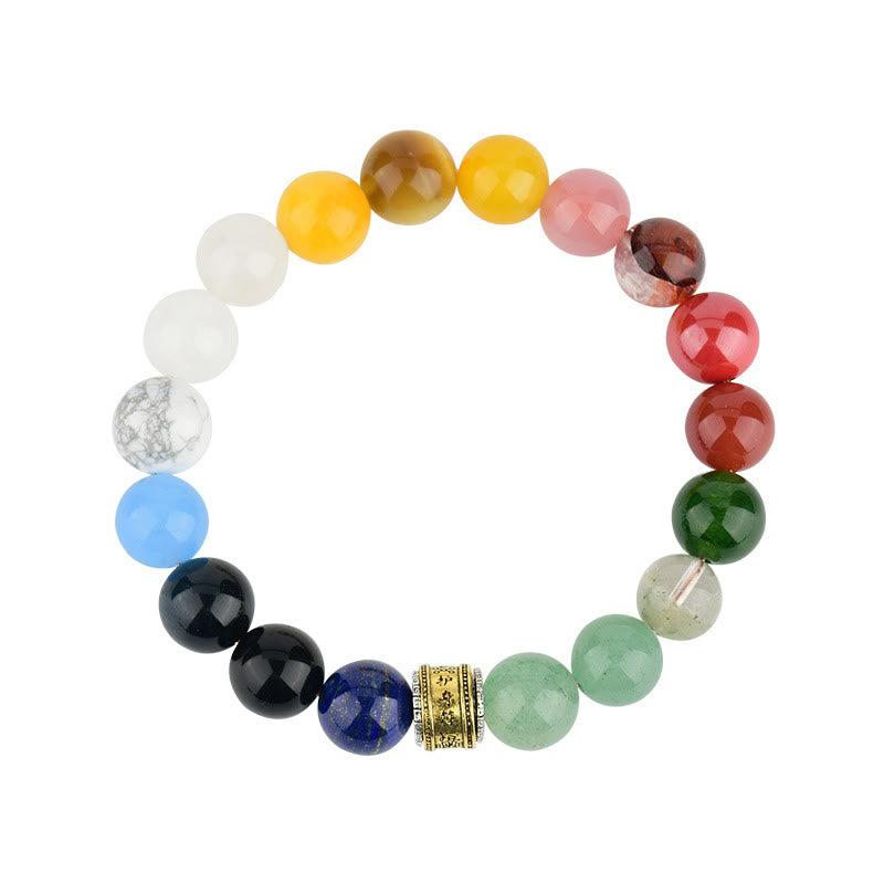 Wear FengShui Five Elements Various Agate Crystal Red Agate Gold Sheen Obsidian Yellow Agate Luck Bracelet