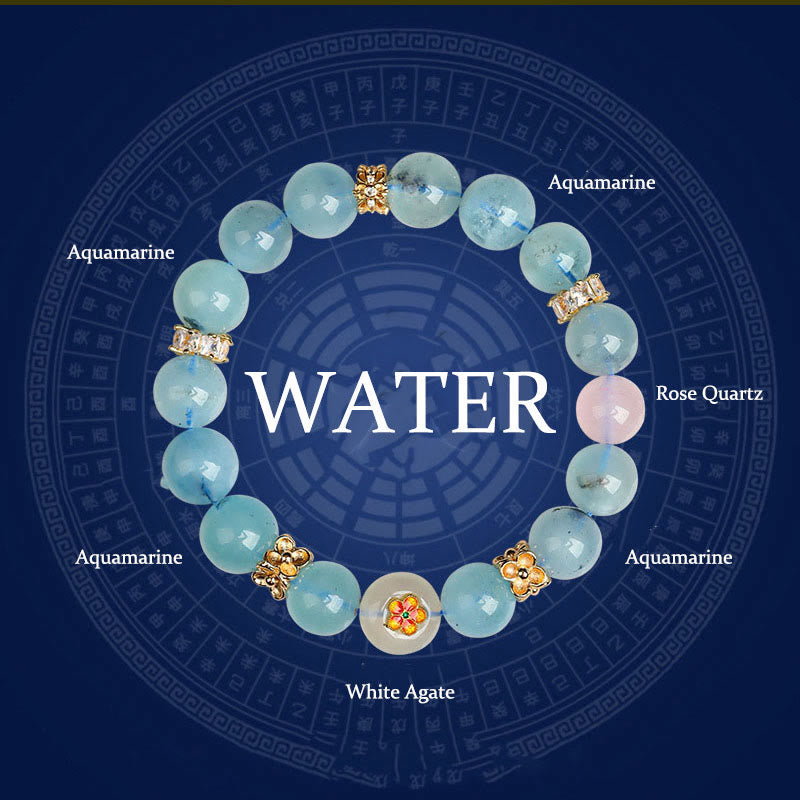 Wear FengShui Five Elements Various Agate Crystal Green Phantom Rutilated Quartz Green Grape Agate Malachite Luck Bracelet