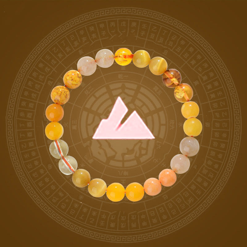 Wear FengShui Five Elements Various Agate Crystal Rutilated Quartz Tiger Eye Yellow Agate Citrine Luck Bracelet