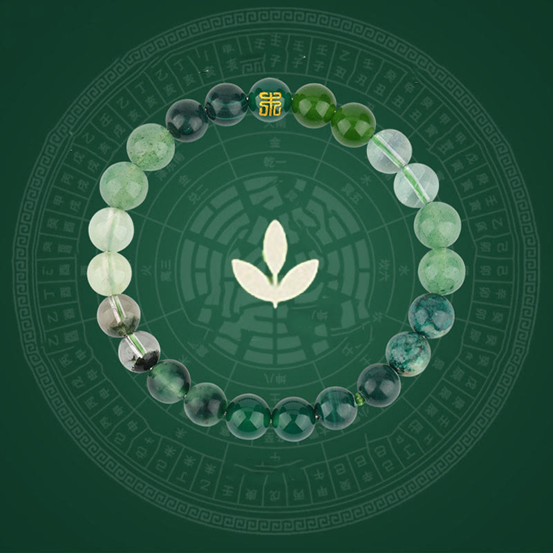 Wear FengShui Five Elements Various Agate Crystal Rutilated Quartz Tiger Eye Yellow Agate Citrine Luck Bracelet