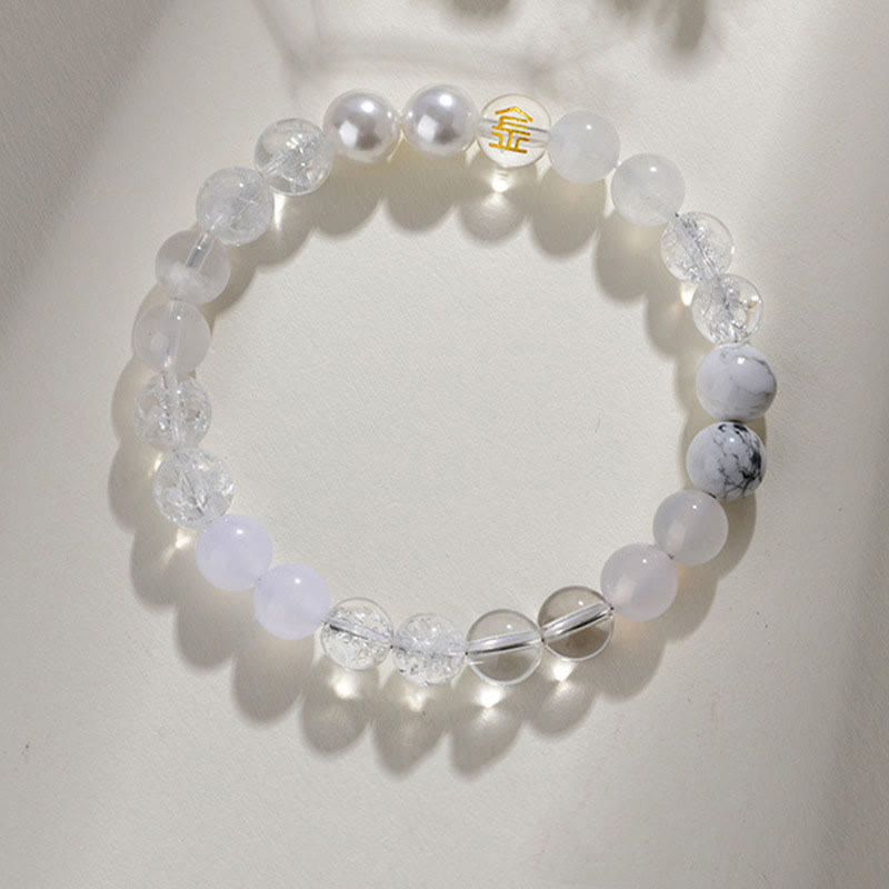 Wear FengShui Five Elements Various Agate Crystal Rutilated Quartz Tiger Eye Yellow Agate Citrine Luck Bracelet
