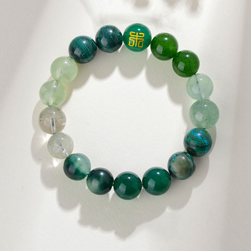 Wear FengShui Five Elements Various Agate Crystal Rutilated Quartz Tiger Eye Yellow Agate Citrine Luck Bracelet