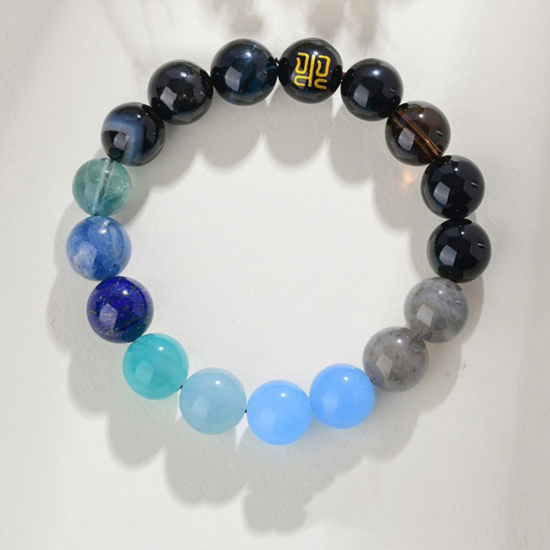 Wear FengShui Five Elements Various Agate Crystal Rutilated Quartz Tiger Eye Yellow Agate Citrine Luck Bracelet