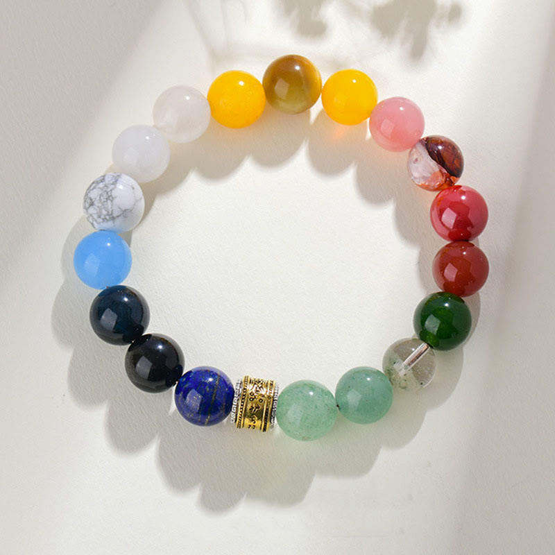 Wear FengShui Five Elements Various Agate Crystal Rutilated Quartz Tiger Eye Yellow Agate Citrine Luck Bracelet