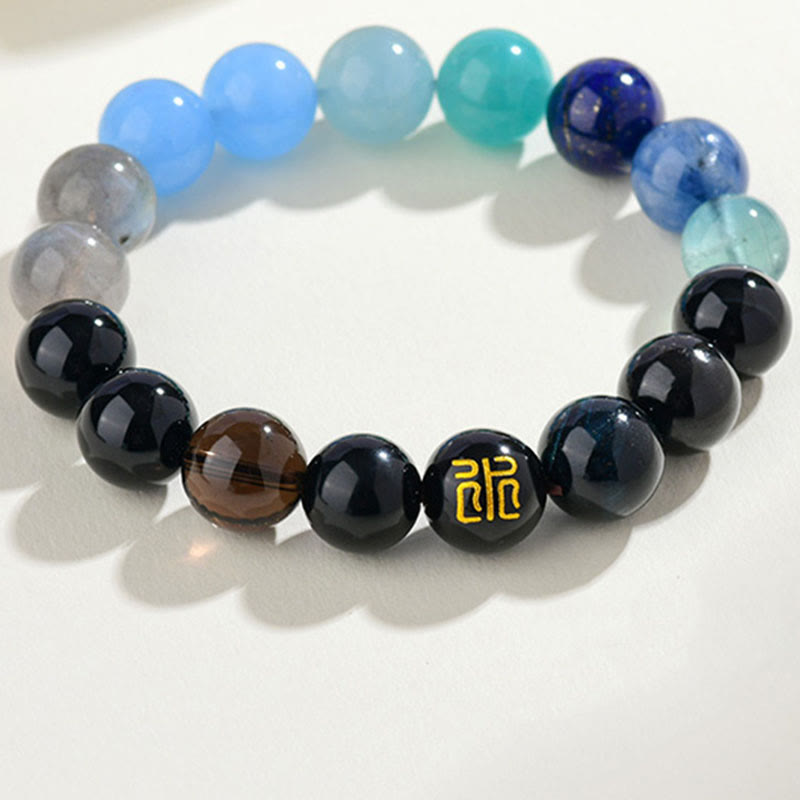 Wear FengShui Five Elements Various Agate Crystal Rutilated Quartz Tiger Eye Yellow Agate Citrine Luck Bracelet