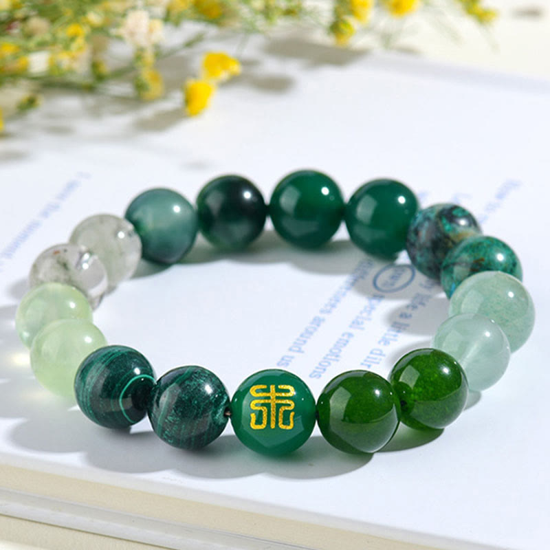 Wear FengShui Five Elements Various Agate Crystal Rutilated Quartz Tiger Eye Yellow Agate Citrine Luck Bracelet