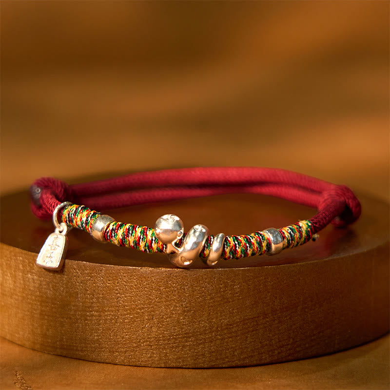 Wear FengShui 999 Sterling Silver Year Of Snake Red String Happiness Protection Braided Bracelet