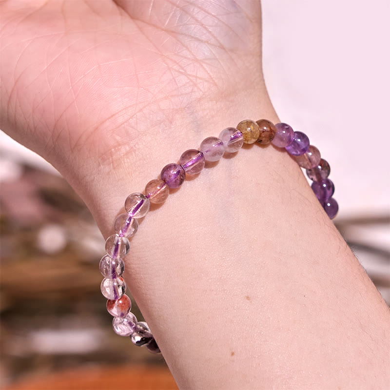 Wear FengShui Natural Purple Phantom Love Wisdom Bracelet