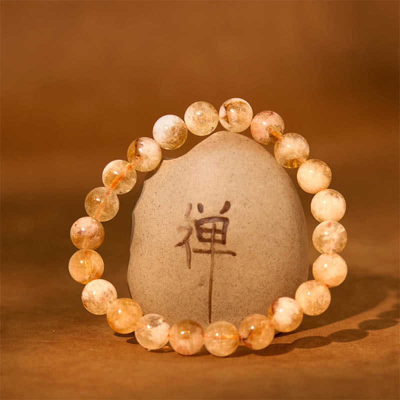 Wear FengShui Natural Citrine Snowflake Crystal Prosperity Bracelet