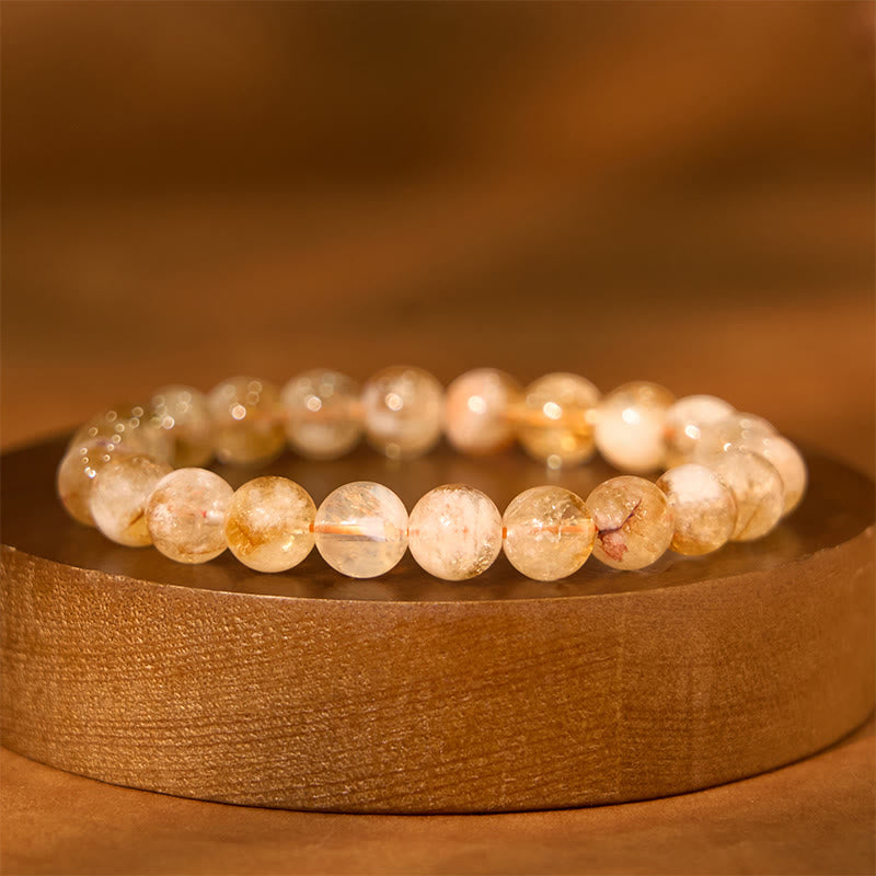 Wear FengShui Natural Citrine Snowflake Crystal Prosperity Bracelet
