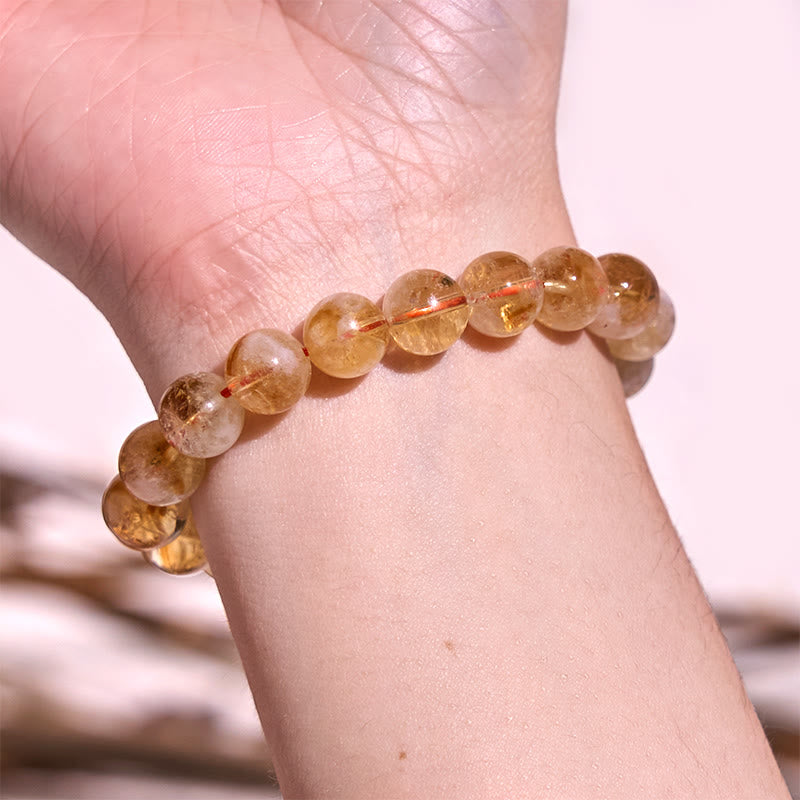 Wear FengShui Natural Citrine Snowflake Crystal Prosperity Bracelet