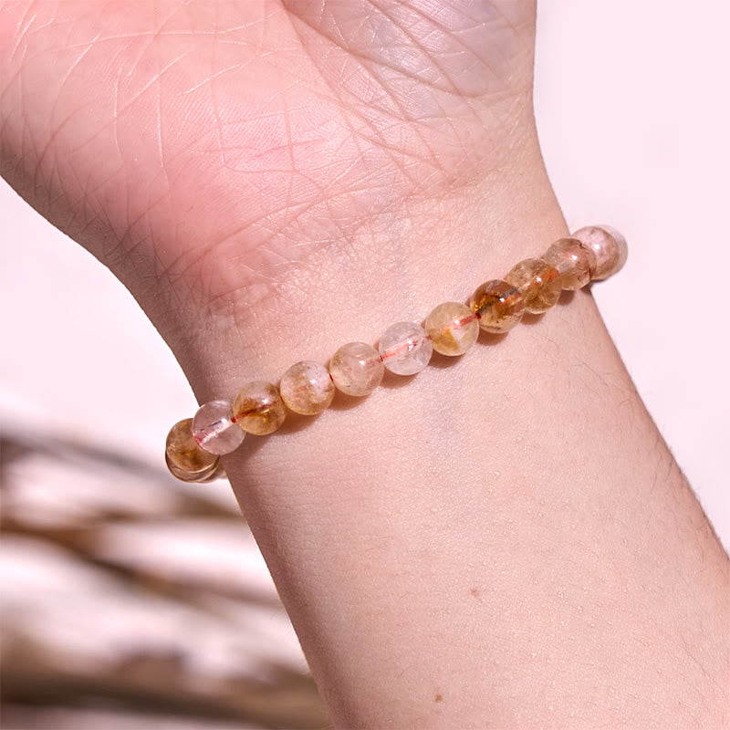 Wear FengShui Natural Citrine Snowflake Crystal Prosperity Bracelet