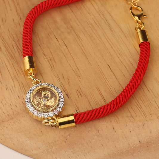 Wear FengShui Red String Copper Brass Rotatable Windmill Feng Sheng Shui Qi Protection Braided Bracelet