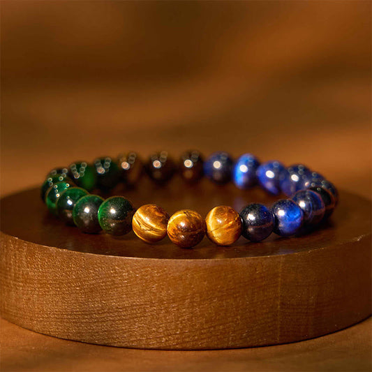 Wear FengShui Blue Tiger Eye Green Tiger Eye Tiger Eye Balance Bracelet