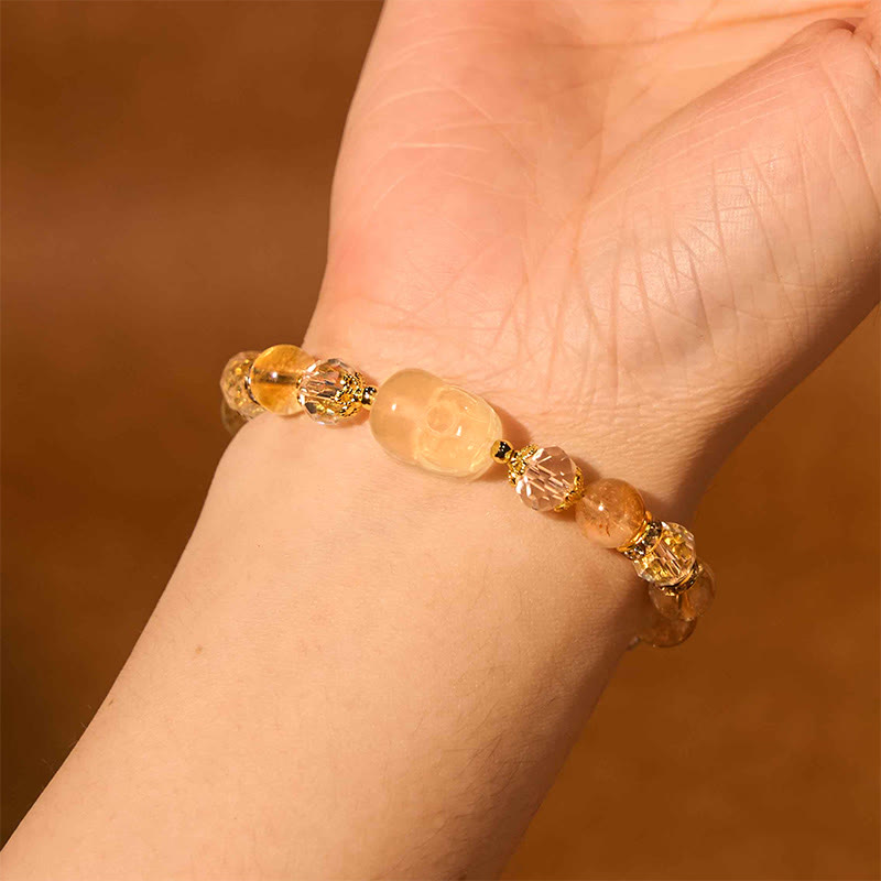 Wear FengShui Natural Citrine Pixiu Prosperity Bracelet