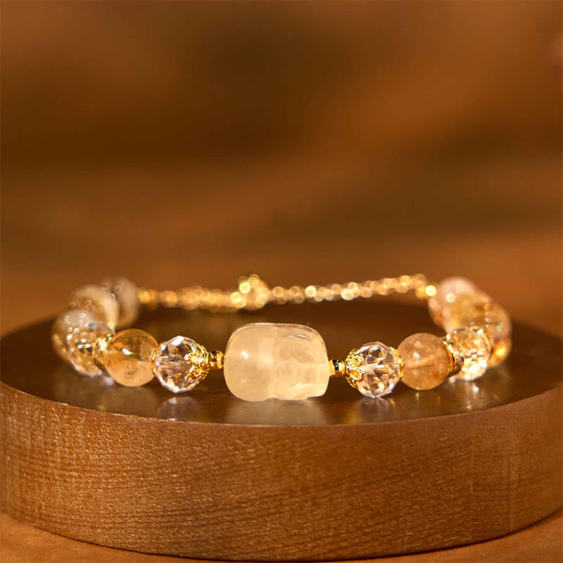 Wear FengShui Natural Citrine Pixiu Prosperity Bracelet