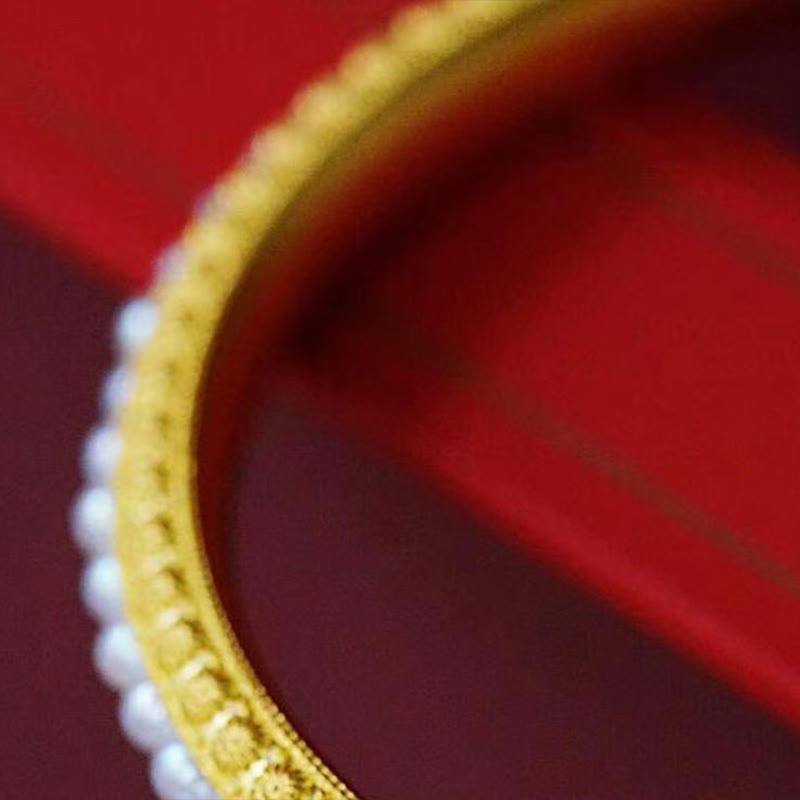 Wear FengShui Copper Pearl Healing Cuff Half Bracelet Bangle