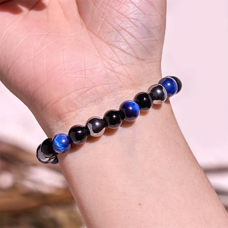Wear FengShui Natural Tiger's Eye Obsidian Hematite Positive Powerful Bracelet