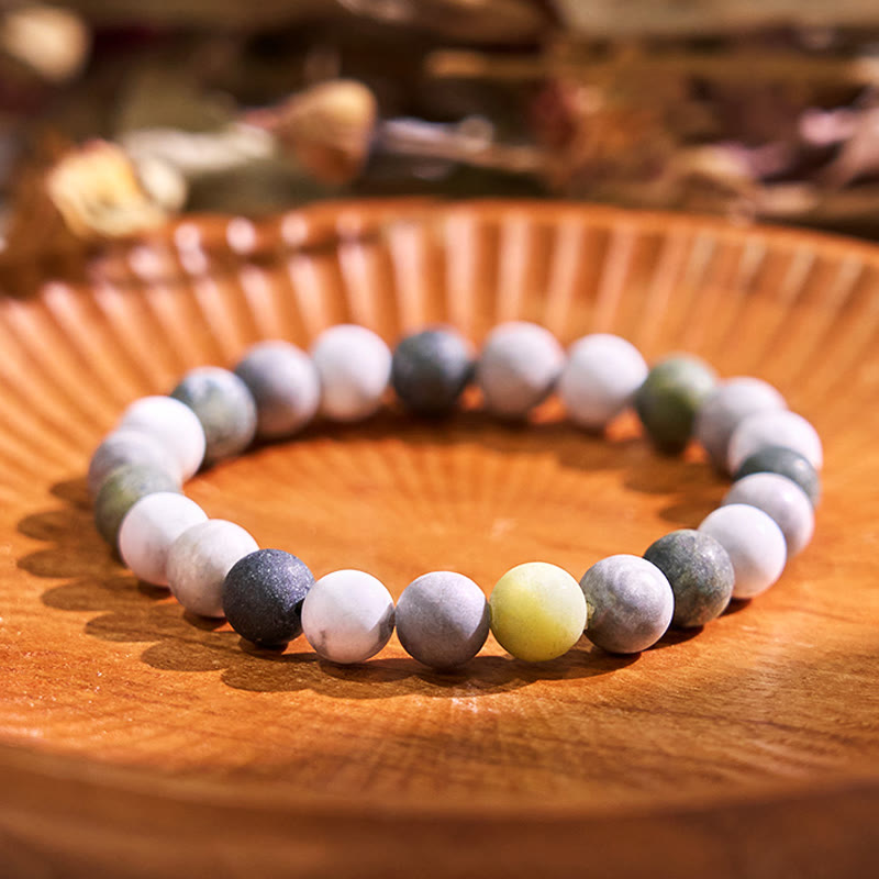 Wear FengShui White Turquoise Picasso Jasper Green Calcite Blessing Bracelet