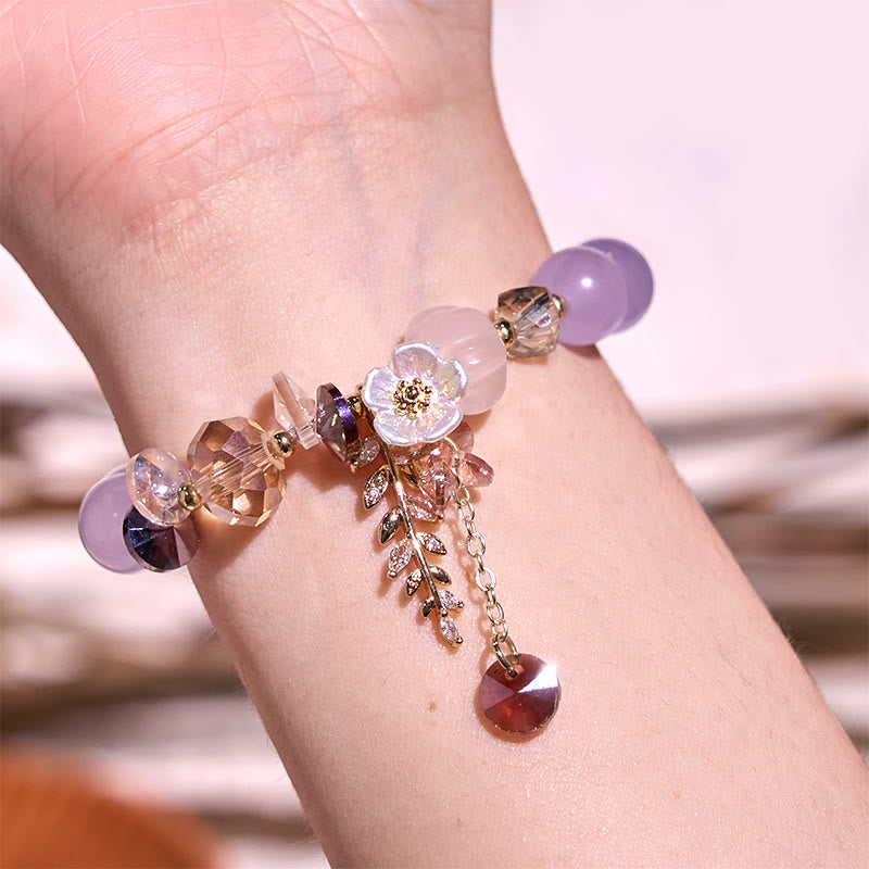 Wear FengShui Blue Crystal Amethyst Sun Stone Green Aventurine Healing Bracelet
