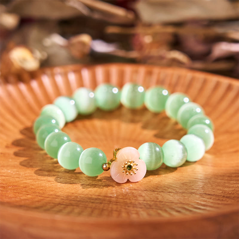 Wear FengShui Cat's Eye Chrysoberyl Flower Love Bracelet