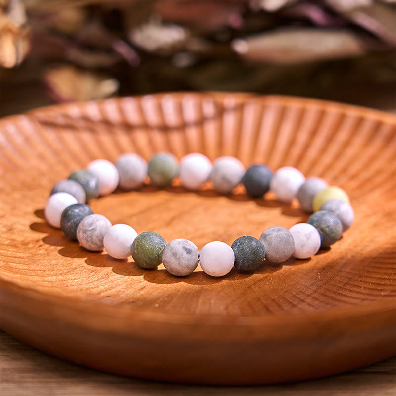 Wear FengShui White Turquoise Picasso Jasper Green Calcite Blessing Bracelet