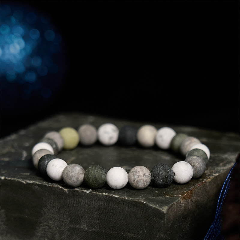 Wear FengShui White Turquoise Picasso Jasper Green Calcite Blessing Bracelet