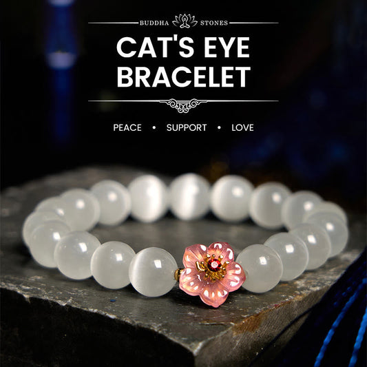 Wear FengShui Cat's Eye Chrysoberyl Flower Love Bracelet