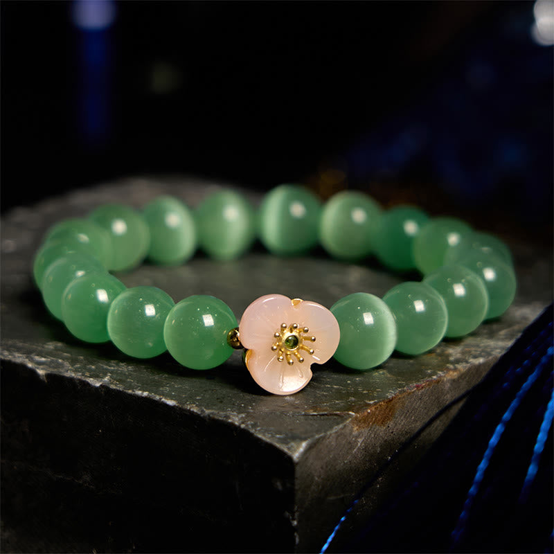 Wear FengShui Cat's Eye Chrysoberyl Flower Love Bracelet