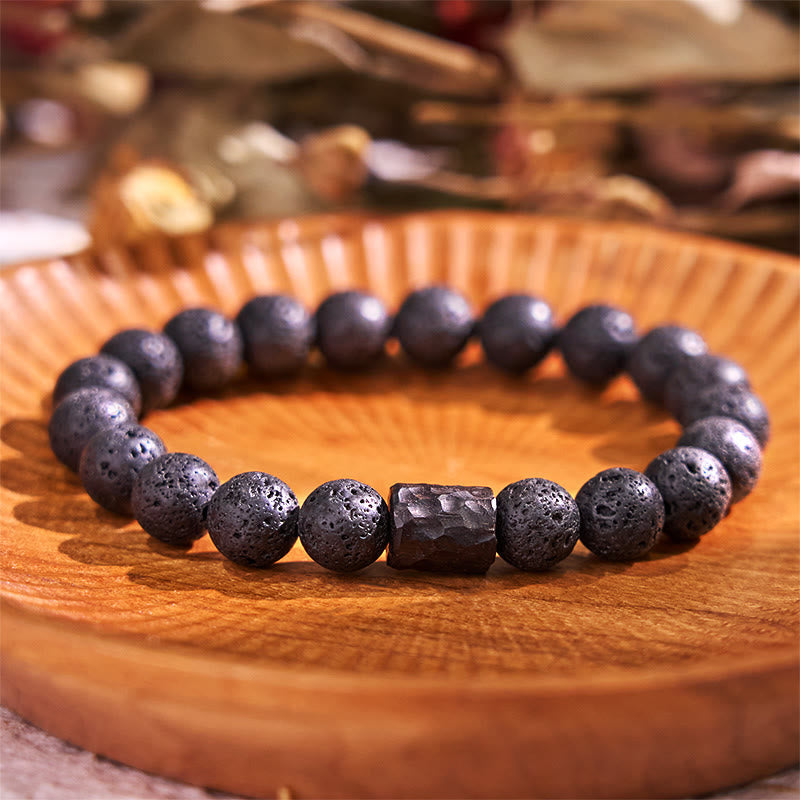 Wear FengShui Lava Rock Ebony Wood Tiger Eye Healing Bracelet