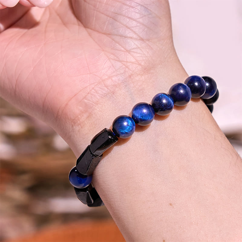 Wear FengShui "Wishing You Strength and Clarity" Blue Tiger Eye Bracelet Includes Gift Message Card