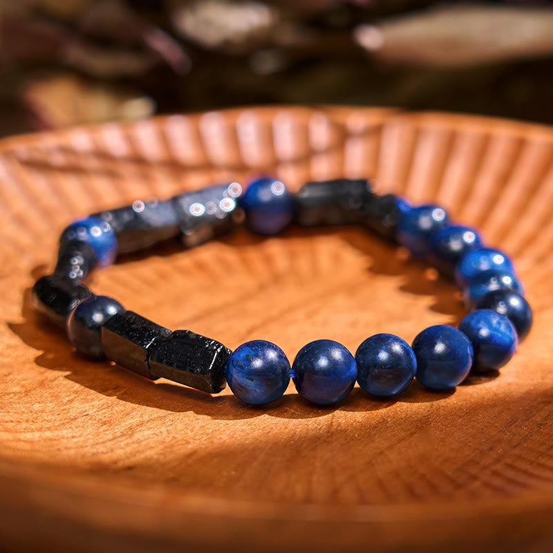Wear FengShui Blue Tiger Eye Black Tourmaline Strength Bracelet