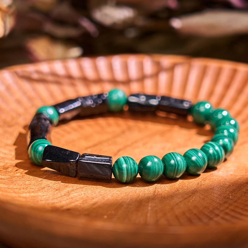 Wear FengShui Malachite Black Tourmaline Purity Bracelet