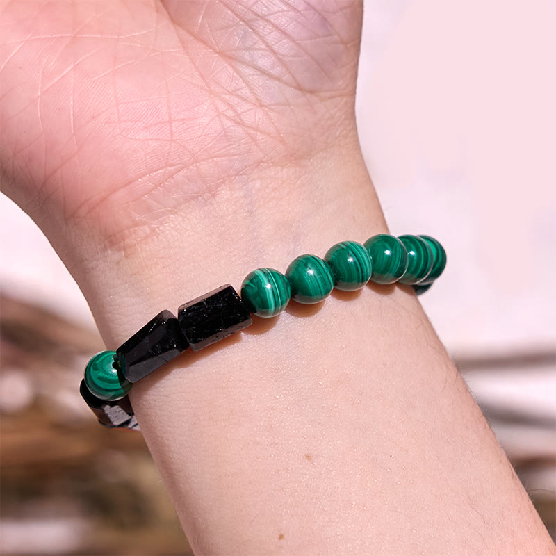 Wear FengShui Malachite Black Tourmaline Purity Bracelet