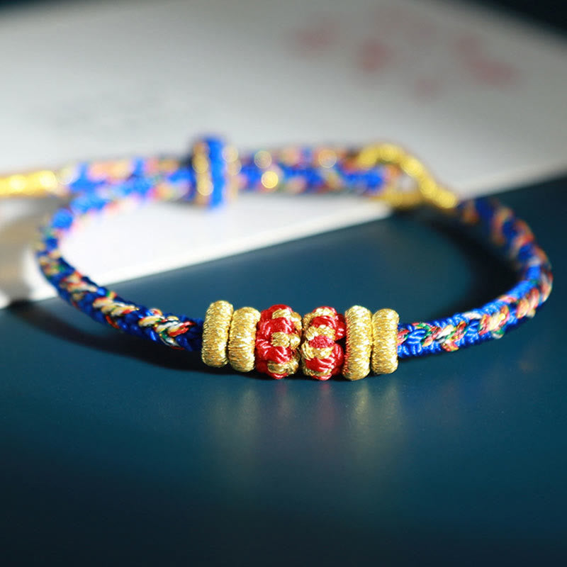 Wear FengShui Chinese Zodiac Natal Buddha Colorful Strings Luck Bracelet