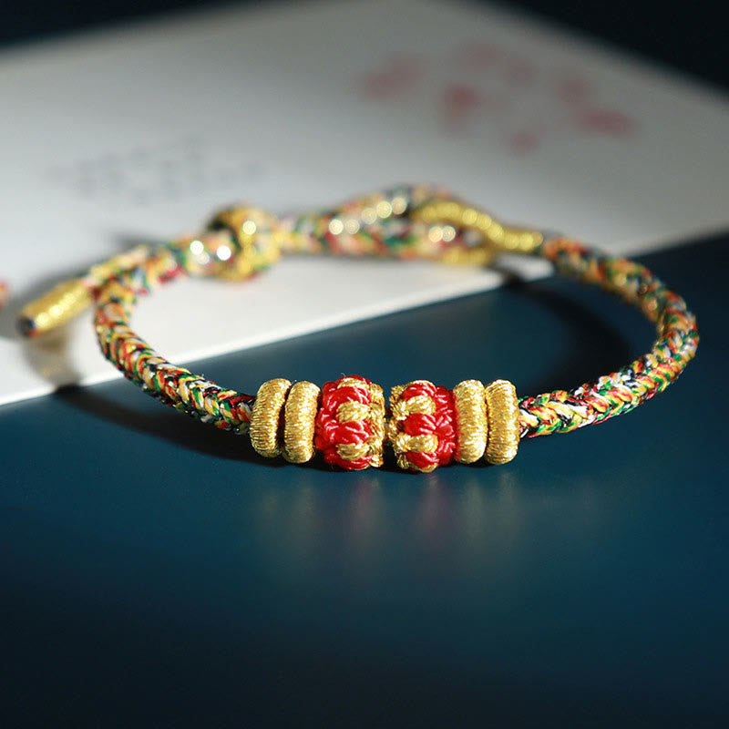 Wear FengShui Chinese Zodiac Natal Buddha Colorful Strings Luck Bracelet